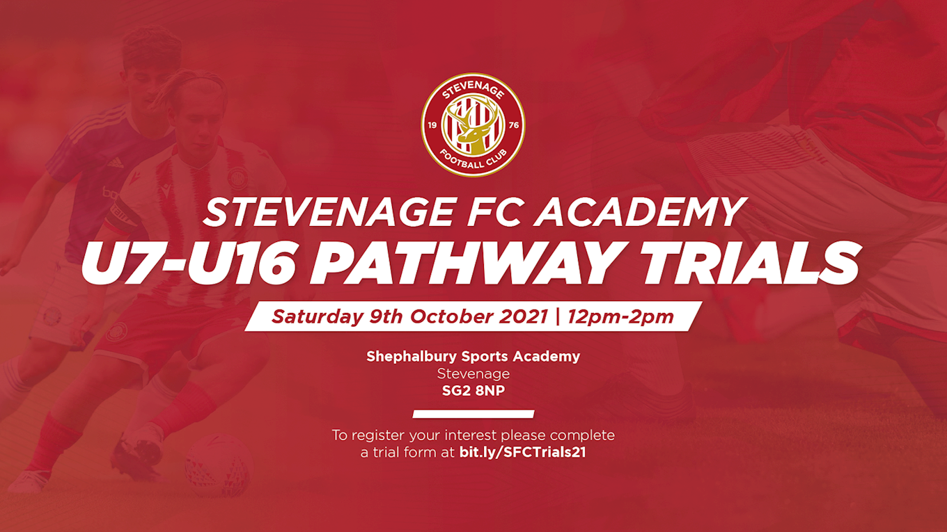 Stevenage FC Academy to host Open Trials next month - News - Stevenage Football  Club
